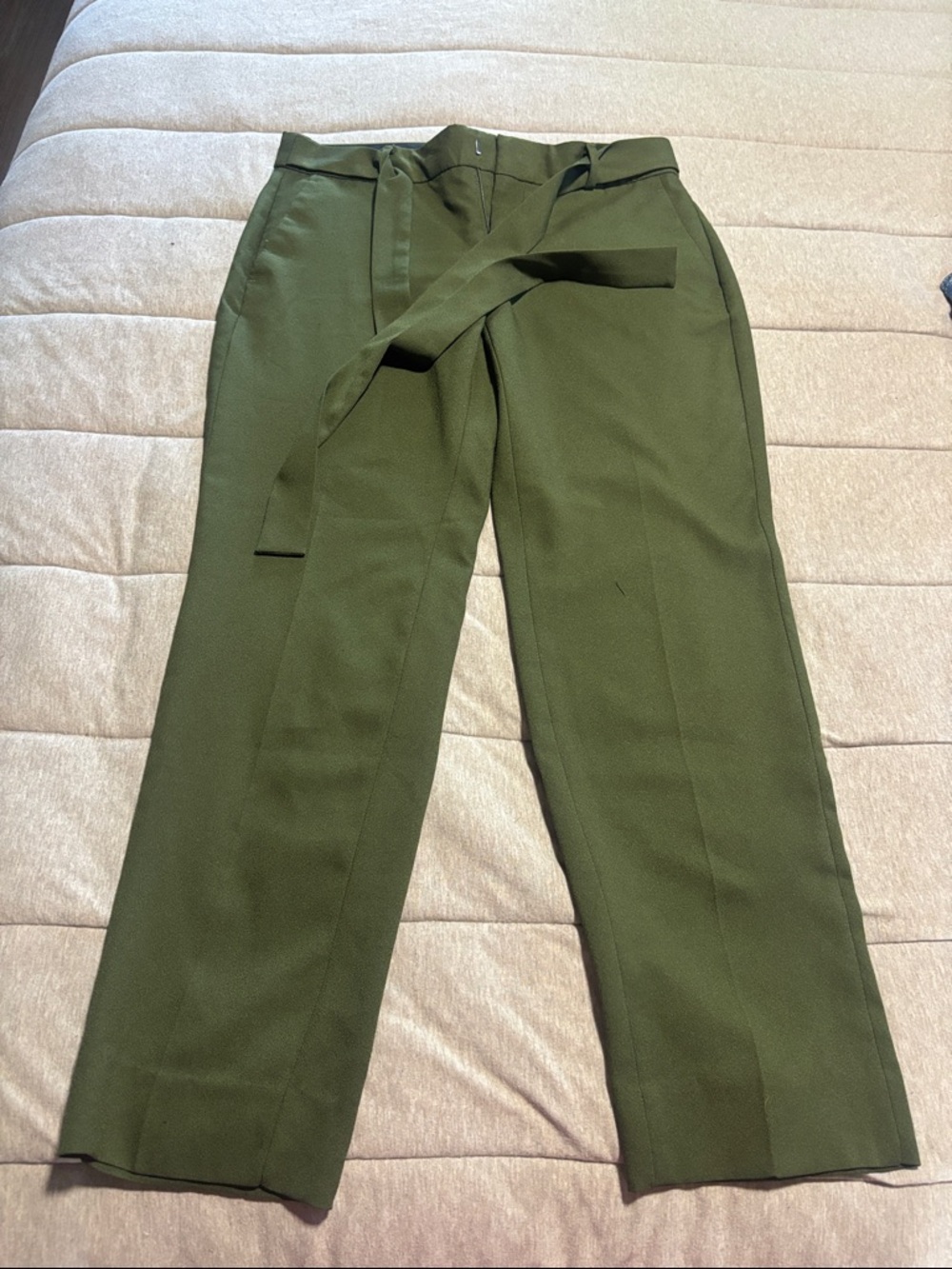 Banana Republic Olive Belted Tapered Chinos